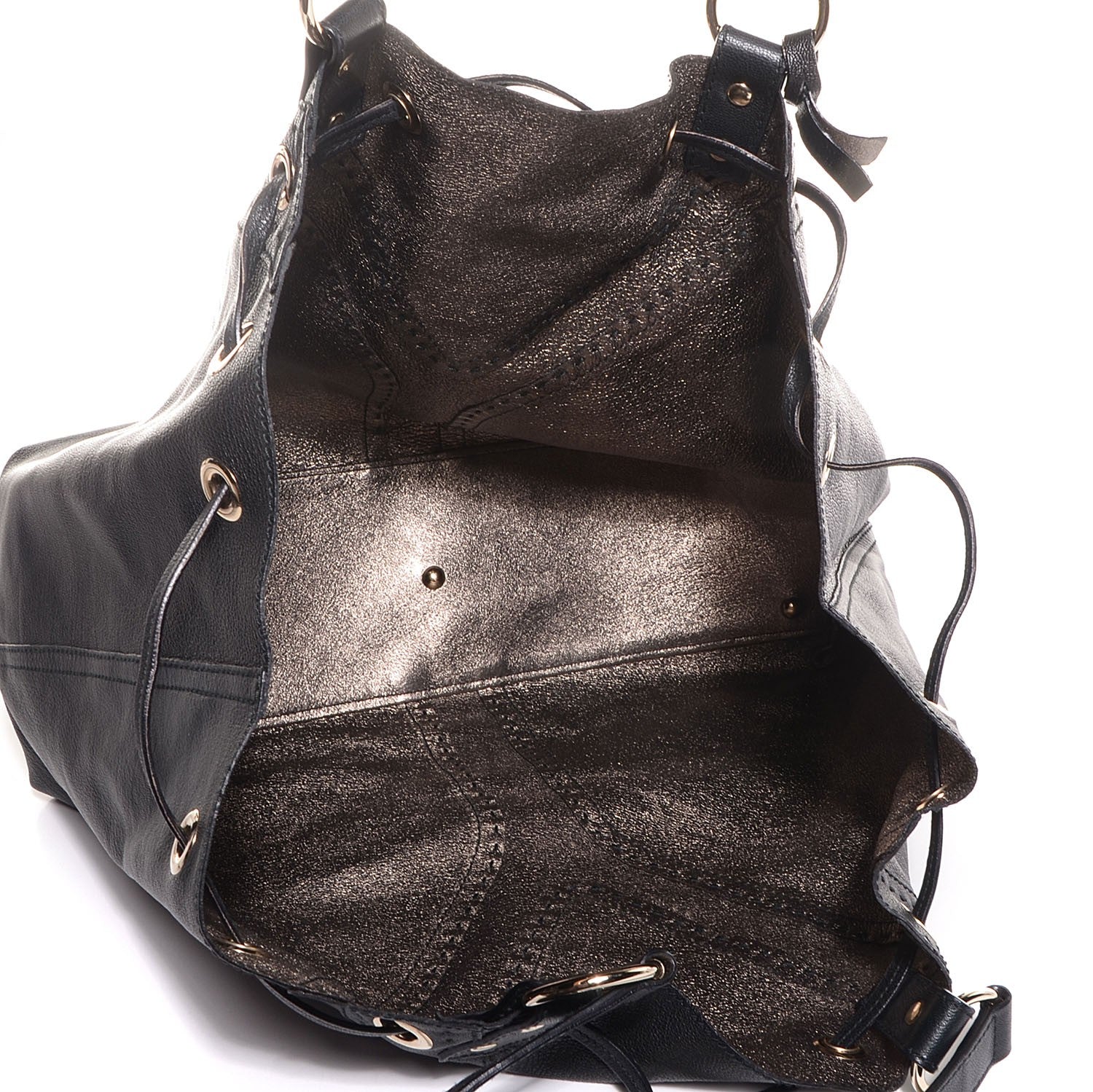 Saint Laurent Leather Reversible Double Sac Y Tote Black Bronze 5 of 7