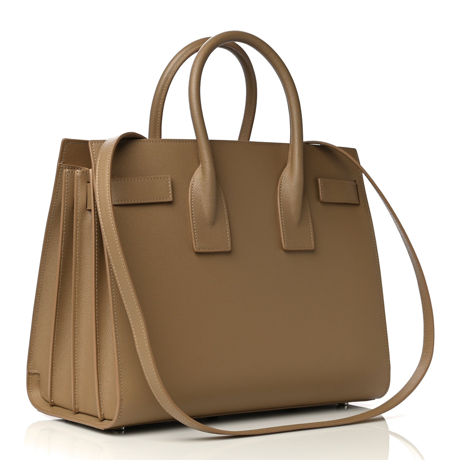 Saint Laurent Grained Calfskin Small Sac De Jour Taupe 3 of 14