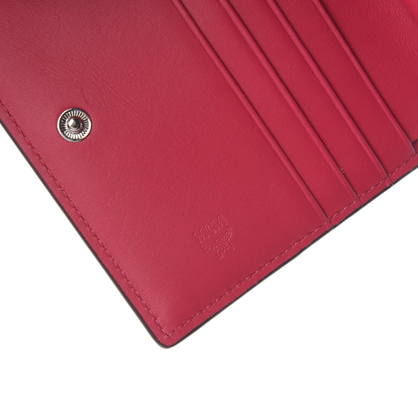 Patent Monogram Bifold Wallet Red