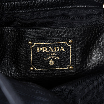 Prada Vitello Daino Side Pocket Hobo Black 6 of 29
