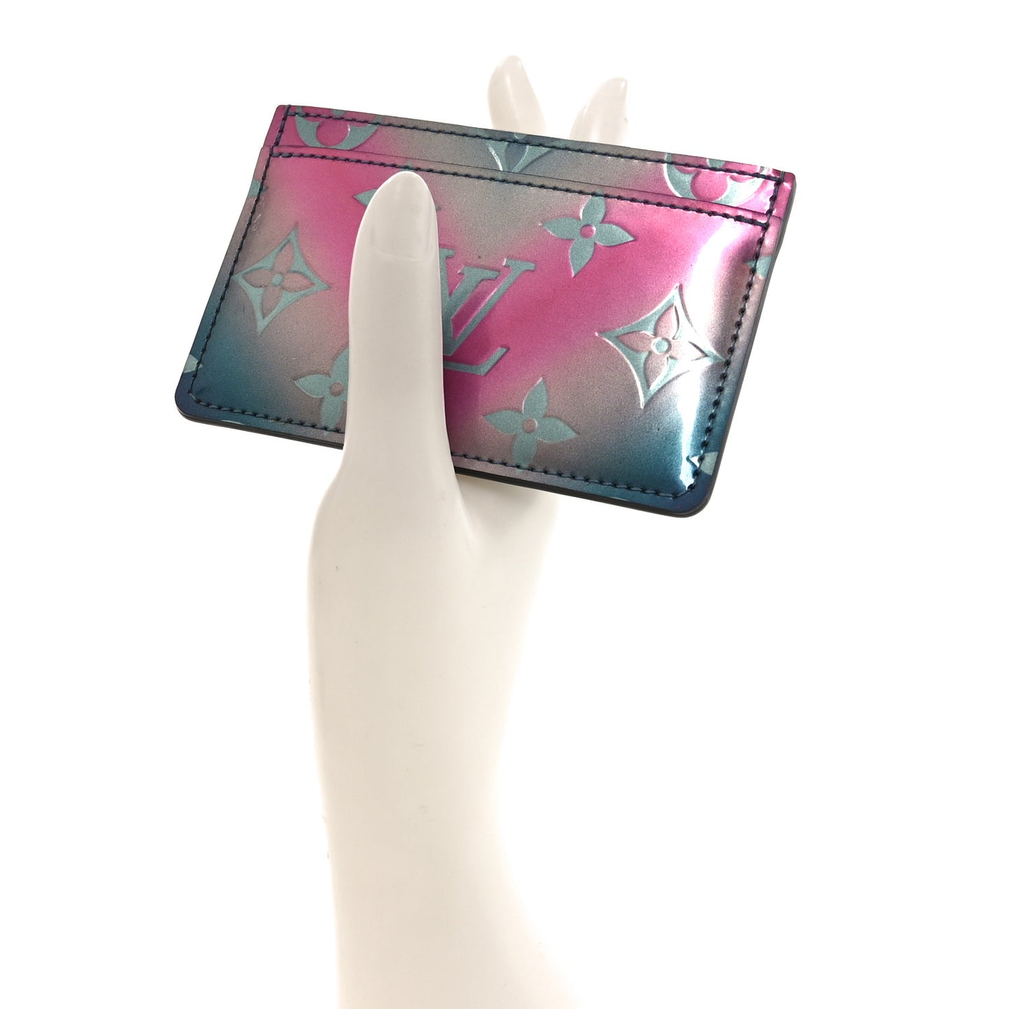 Metallic Vernis Degrade Card Holder Blue Pink