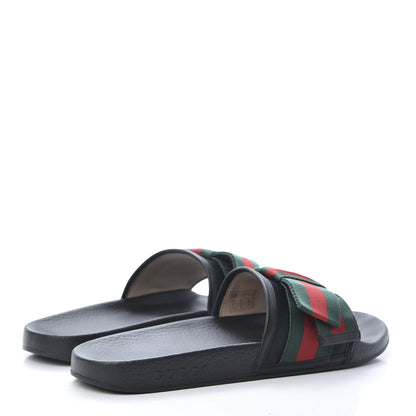 Gucci Satin Web Bow Slide Sandals 40 Black 4 of 9