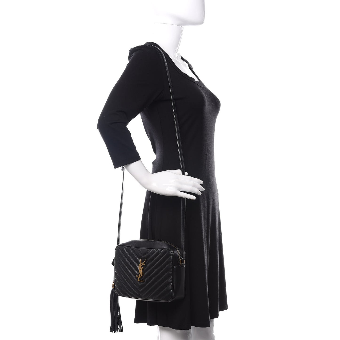 Calfskin Matelasse Monogram Lou Camera Bag Black