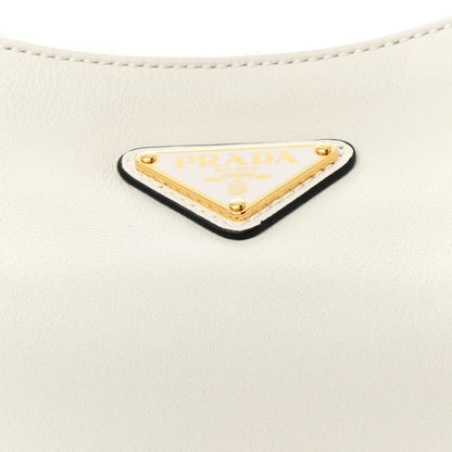 Prada Soft Calfskin Large Aimée Shoulder Bag White 8 of 11