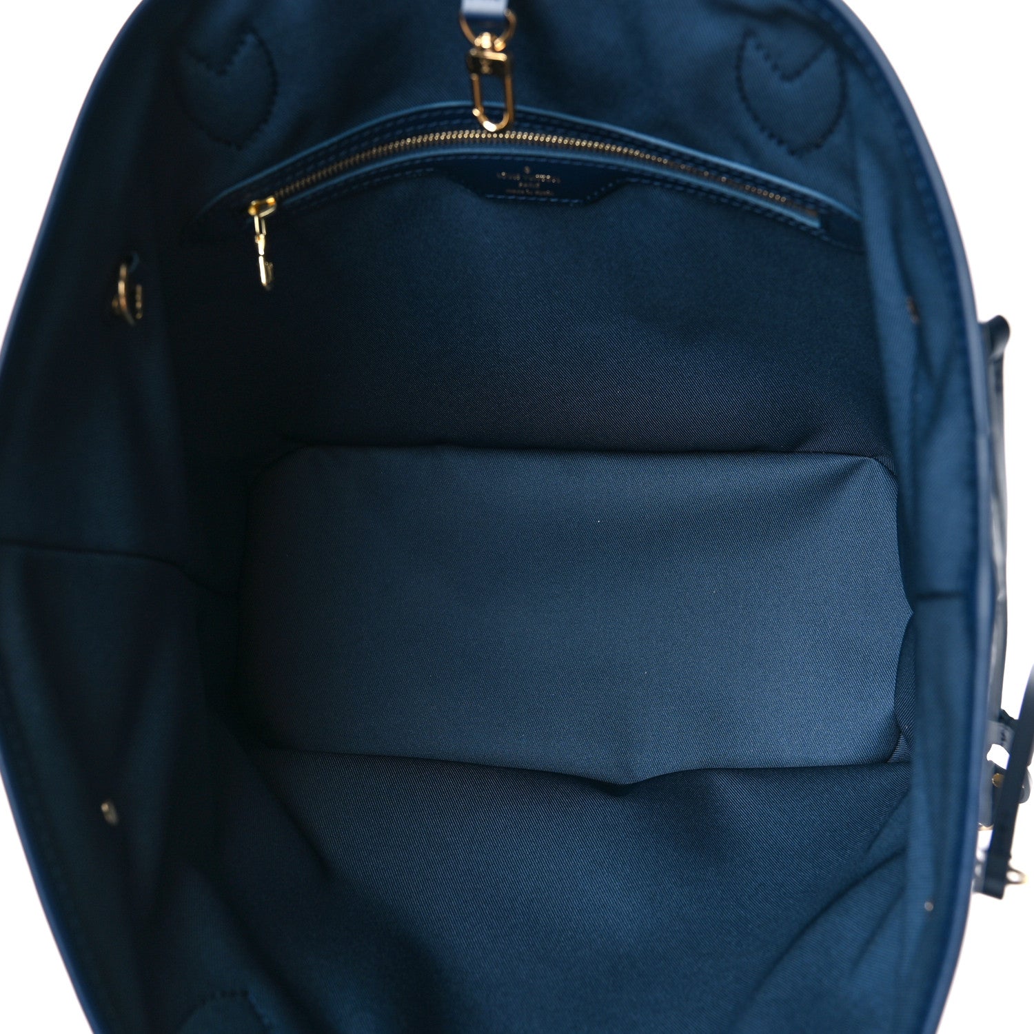 Louis Vuitton Monoglam Neverfull MM Blue 5 of 8