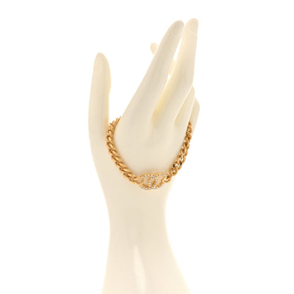 Chanel Crystal CC Chain Link Bracelet Gold 2 of 5