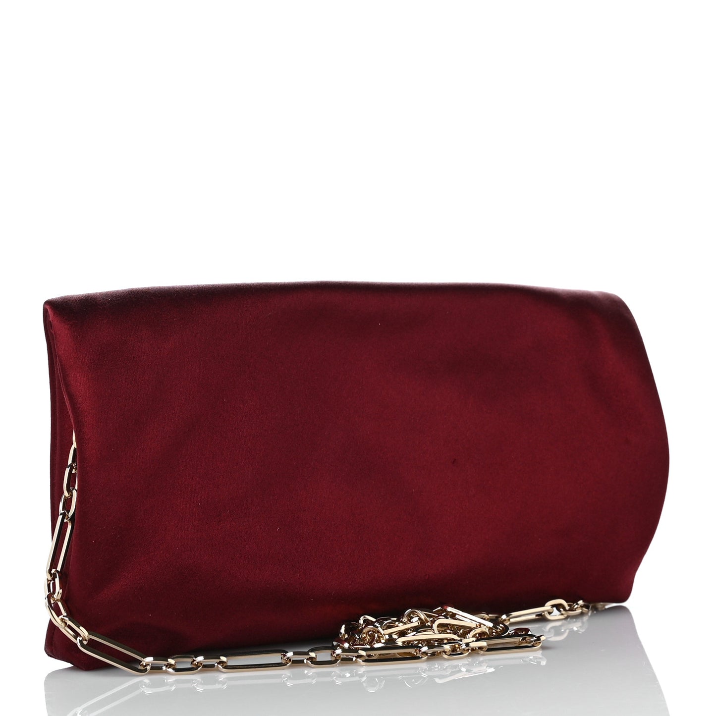 Satin Crystal Titania Clutch Red