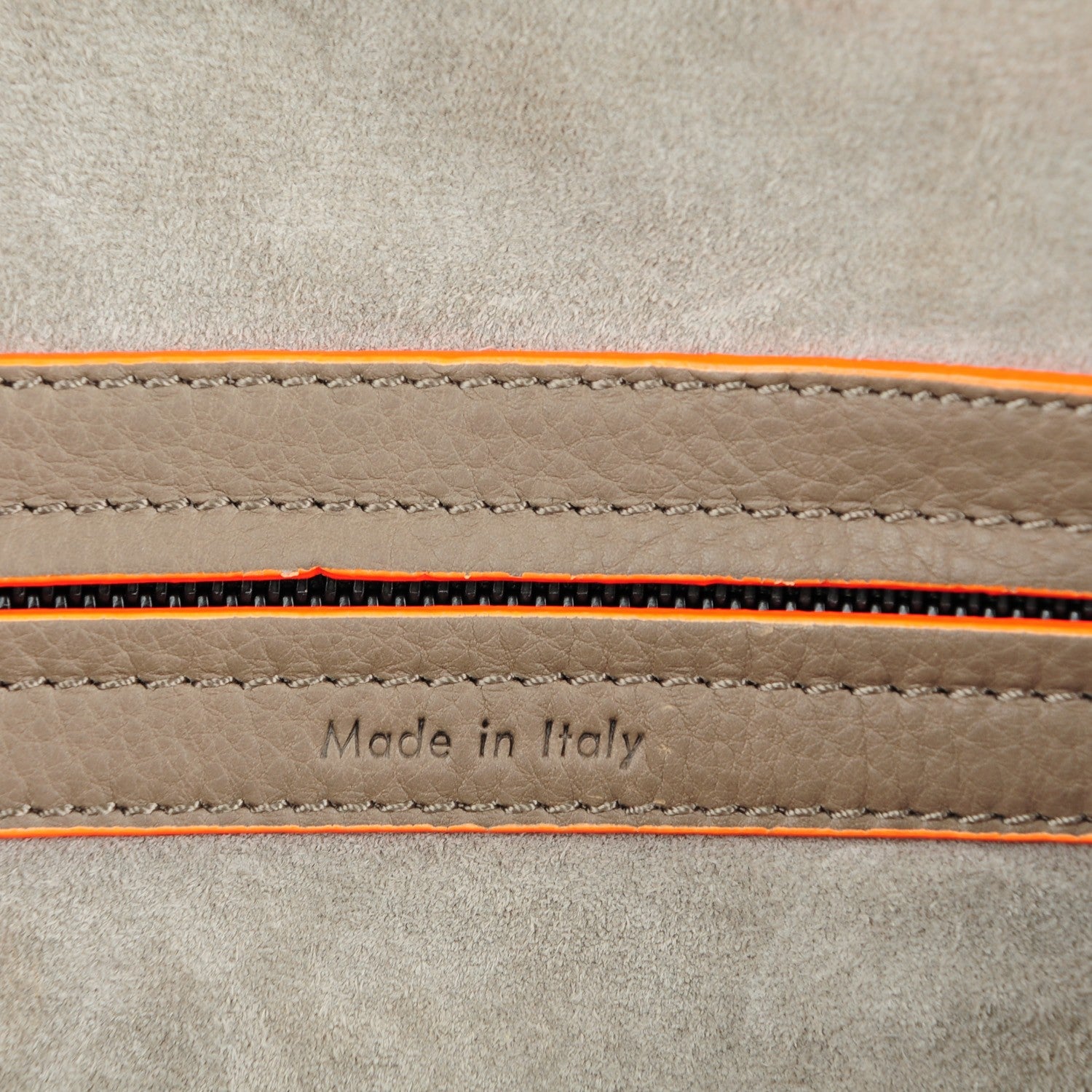 Celine Supple Calfskin Medium Phantom Luggage Grey Orange 7 of 9