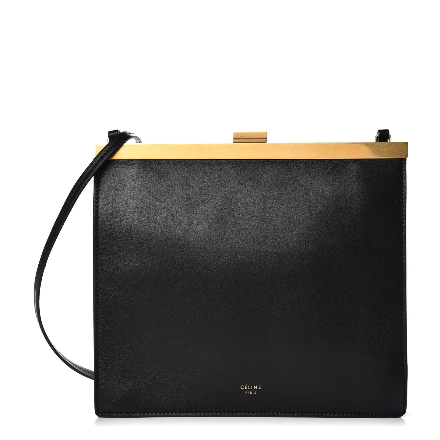 Smooth Calfskin Mini Clasp Bag Black