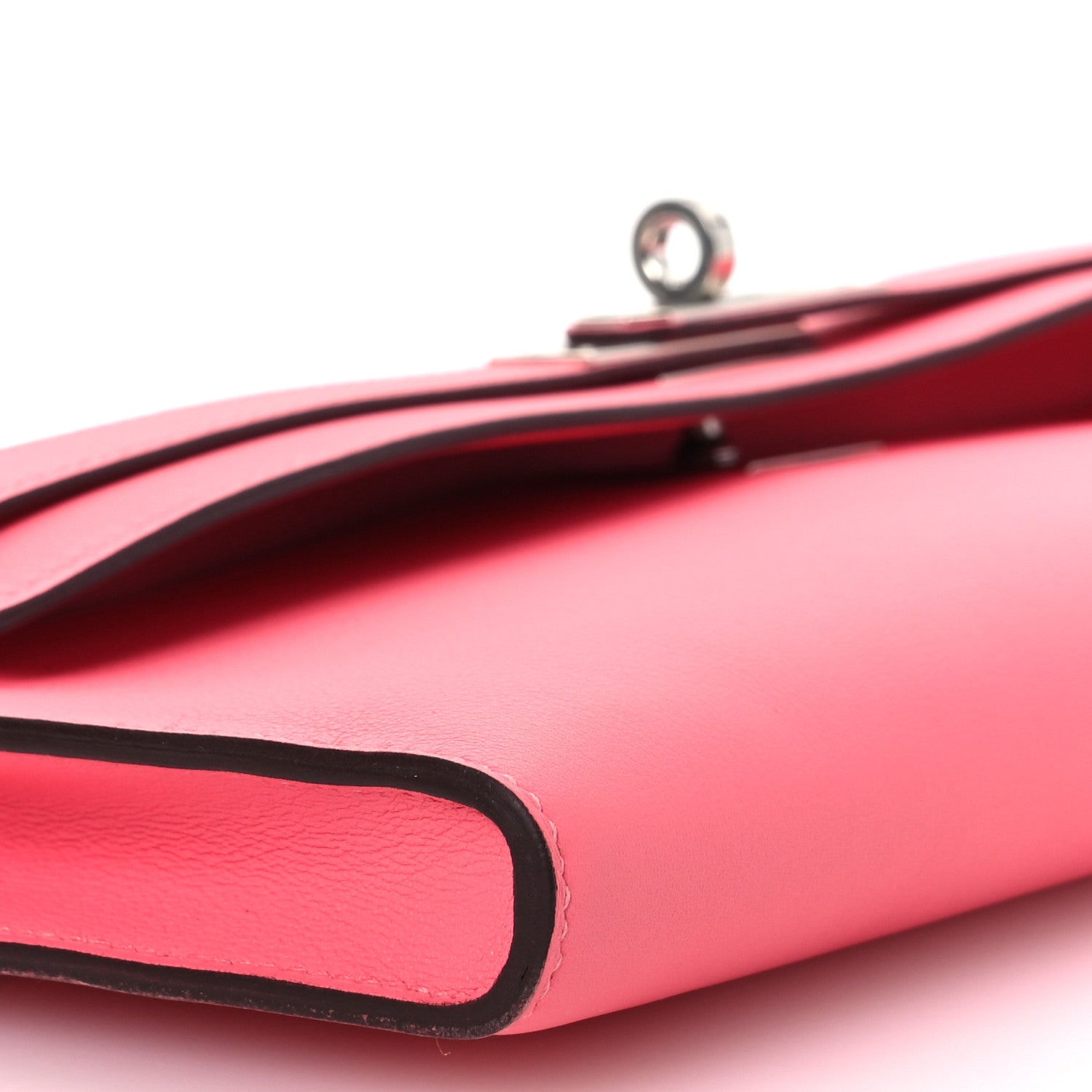 Hermes Swift Kelly Cut Clutch Pochette Rose Azalee 10 of 15