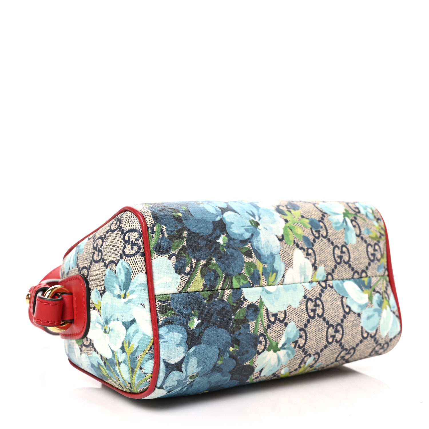 Gucci GG Supreme Monogram Blooms Mini Boston Navy Blue Hibiscus 4 of 9