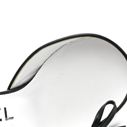 Chanel Lambskin Cap Toe Bow Slingback Pumps 36 White Black 10 of 12