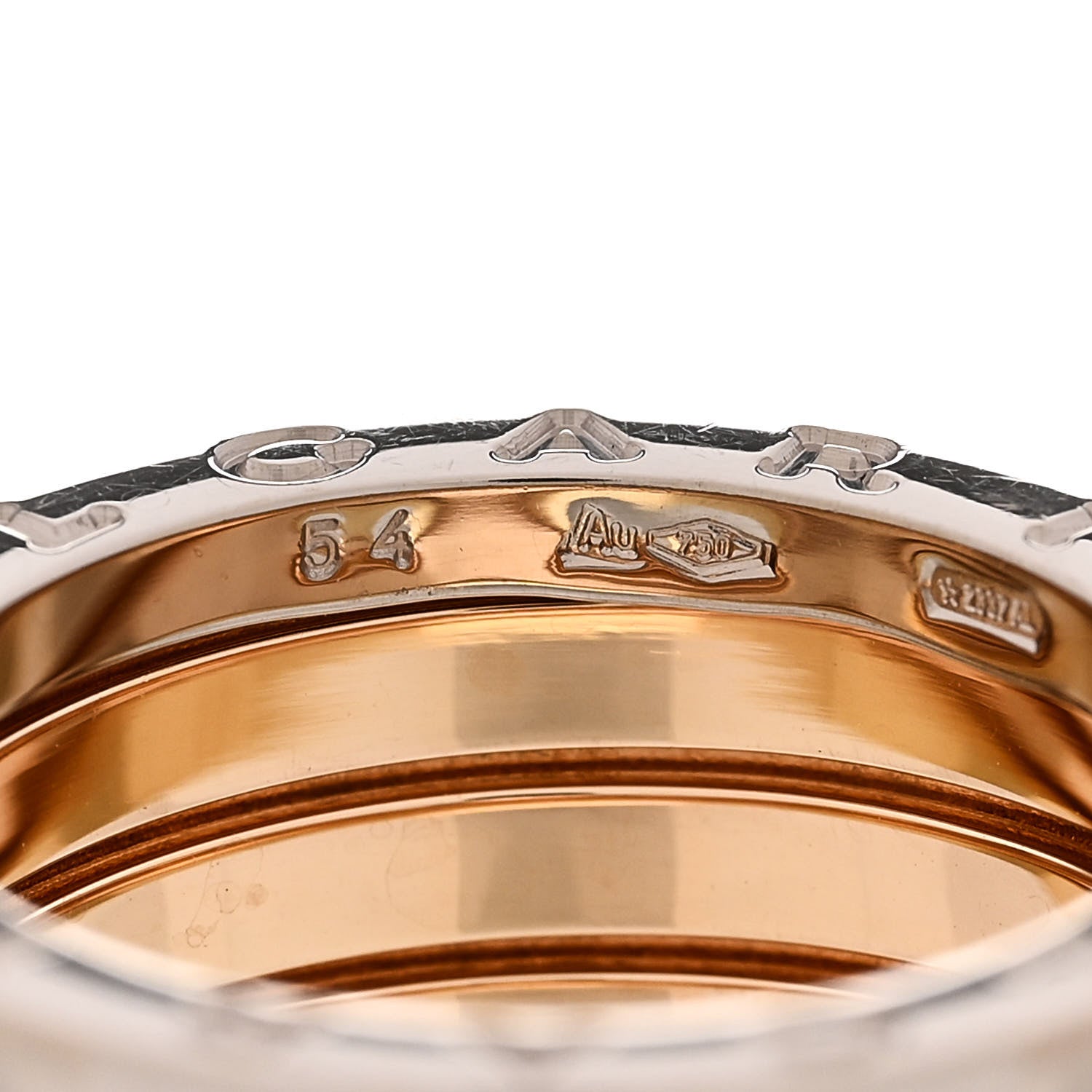 Bulgari 18K Rose White Yellow Gold B.Zero1 Four-Band Ring 54 6.75 5 of 8