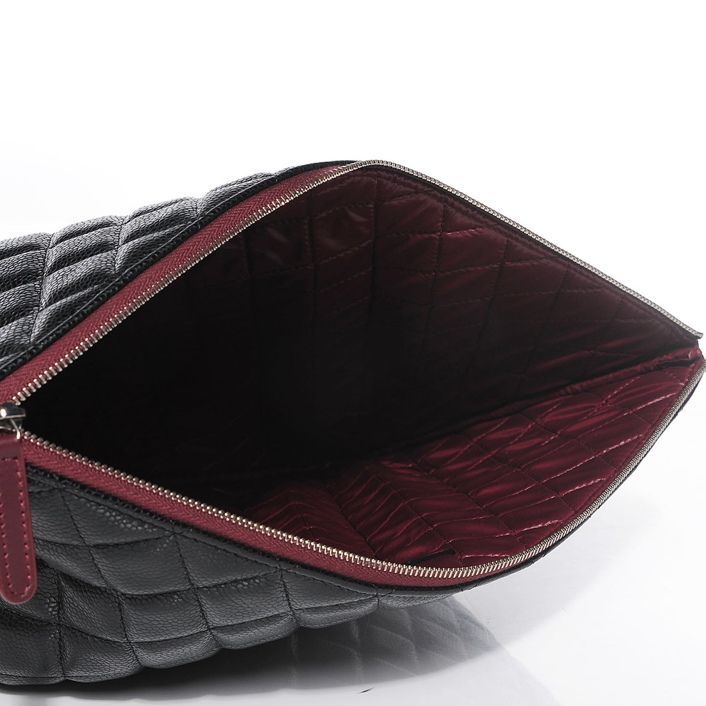 Caviar Quilted Large Cosmetic Case Black