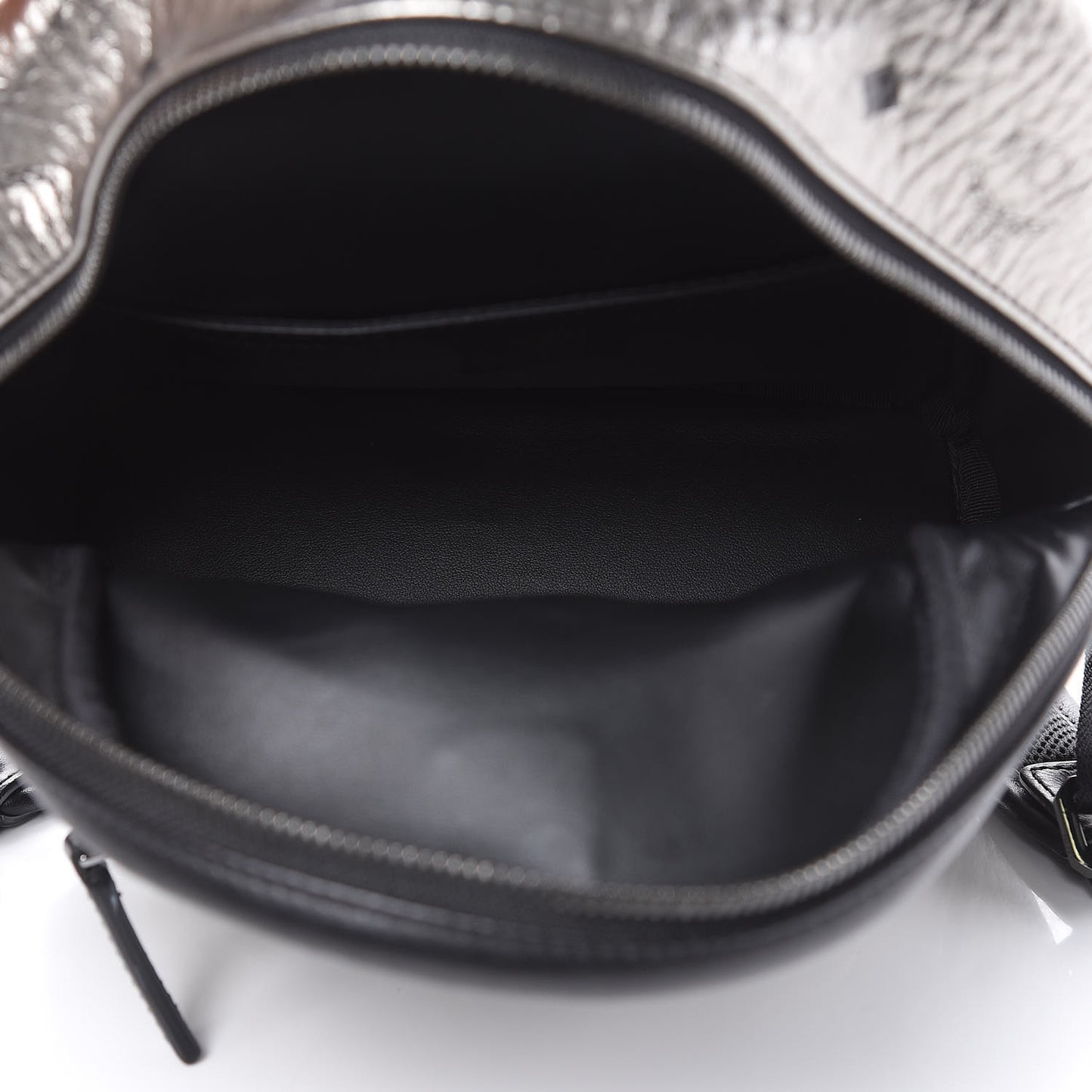 Metallic Visetos Side Stud Mini Stark Backpack Silver Black