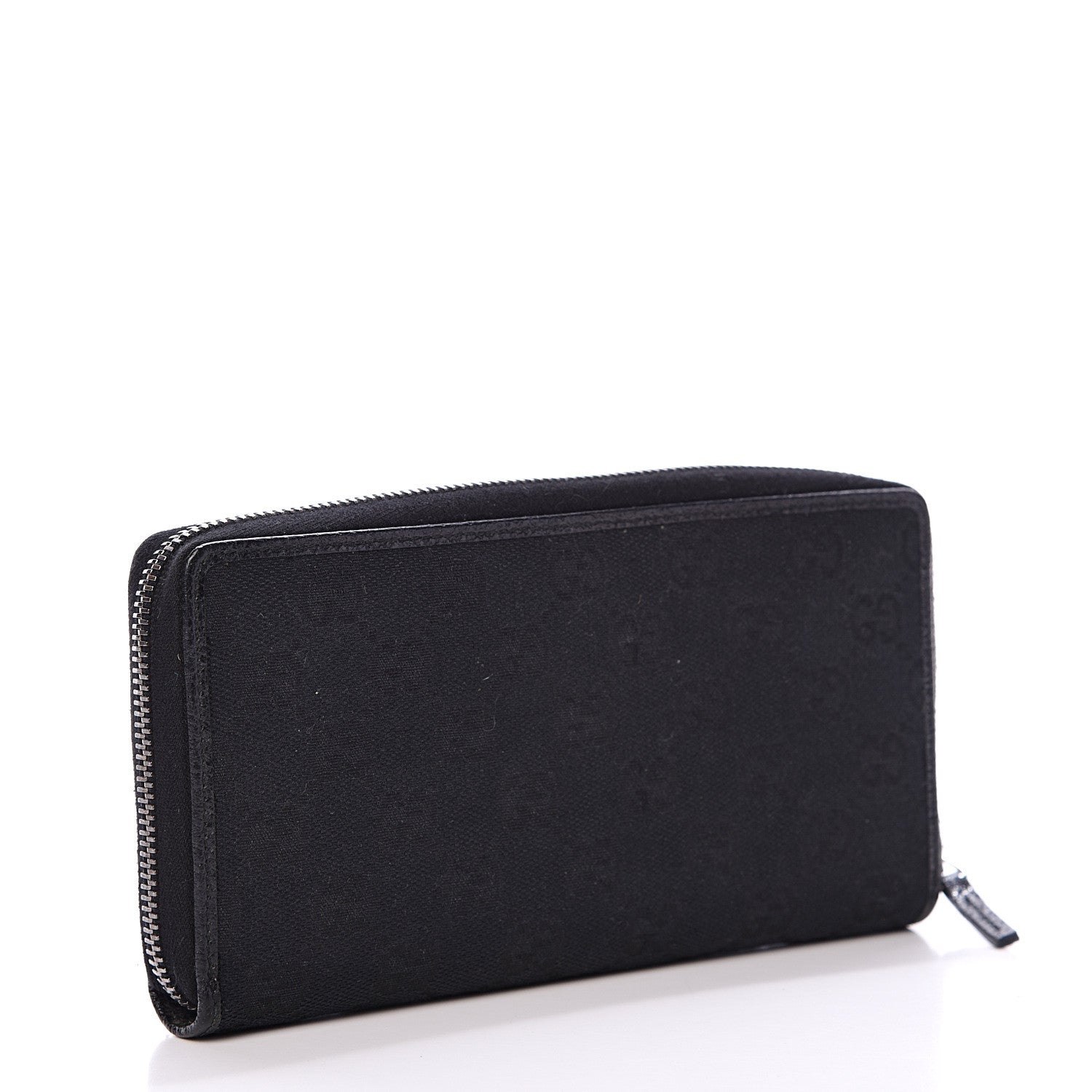 Gucci Monogram Metal Bar Zip Around Wallet Black 2 of 6