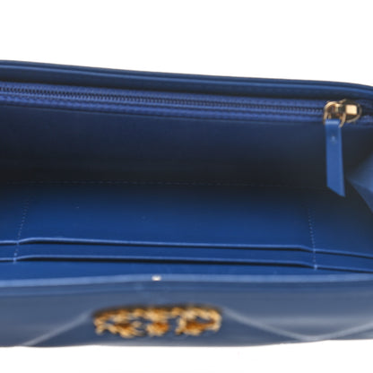 Chanel Goatskin Quilted Chanel 19 Flap Wallet Dark Blue 5 of 8