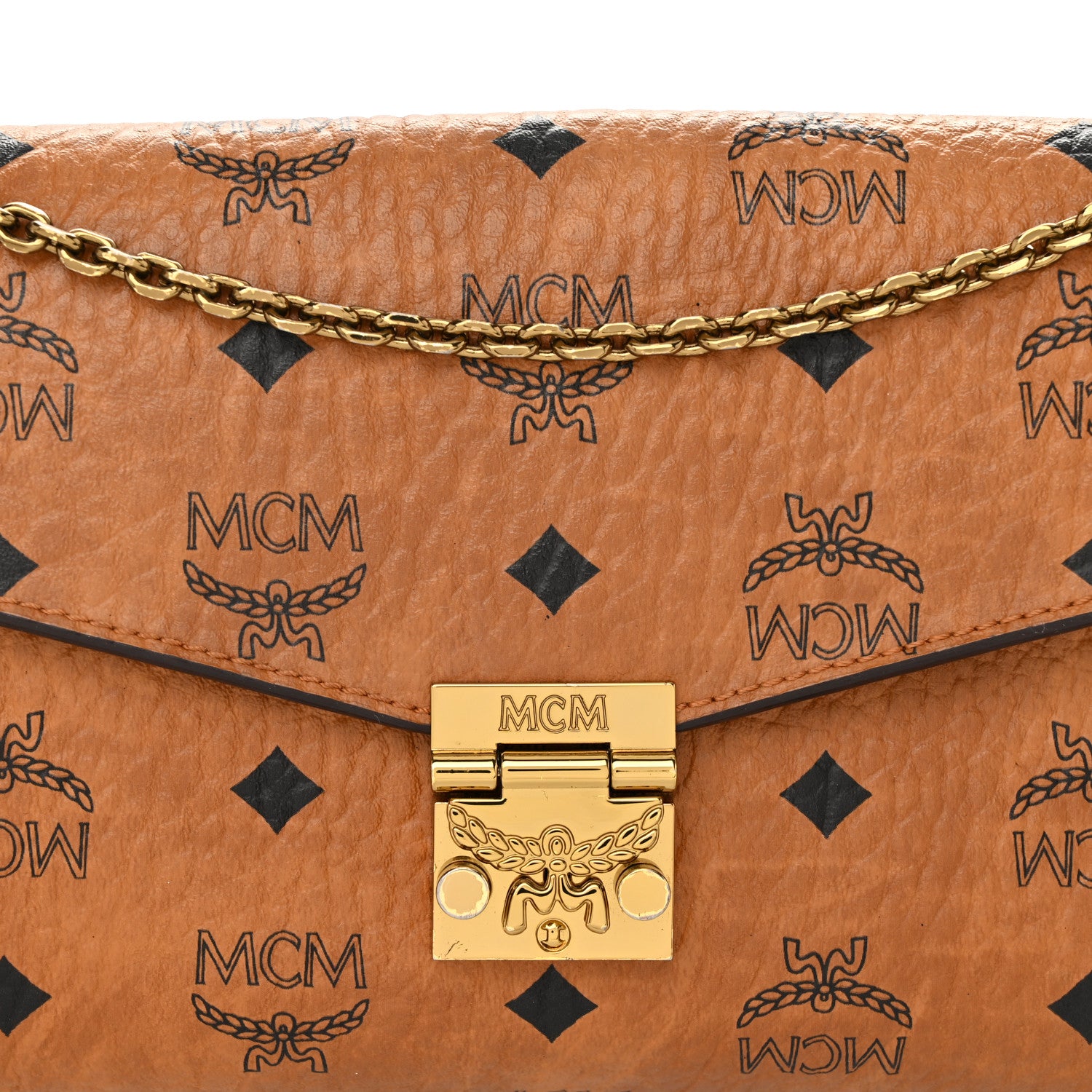 MCM Visetos Millie Wallet On Chain Cognac 9 of 12