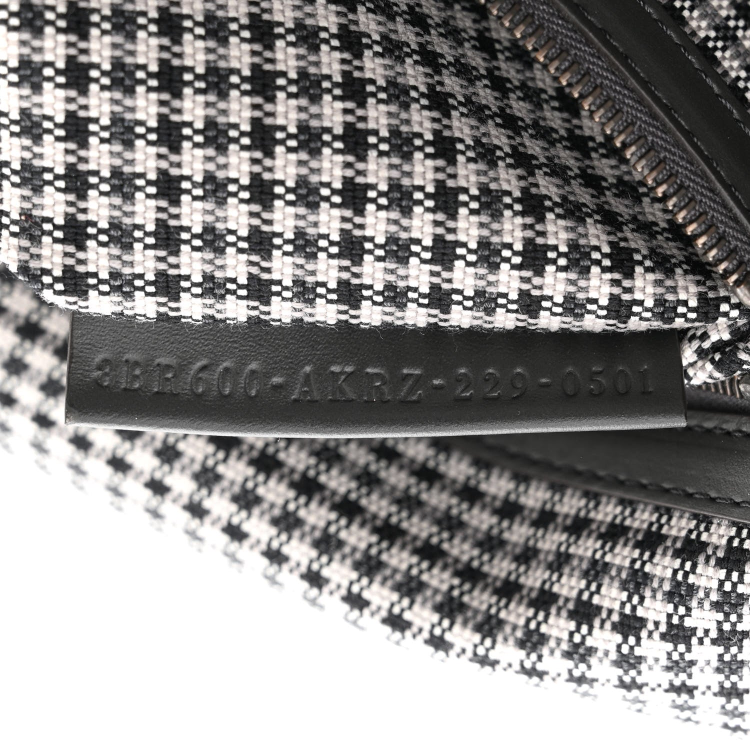 Fendi Wool Vitello King Houndstooth FF Embroidered Baguette Grigio Anthracite 7 of 13