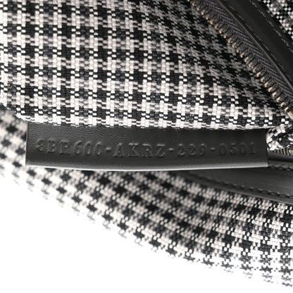 Fendi Wool Vitello King Houndstooth FF Embroidered Baguette Grigio Anthracite 7 of 13