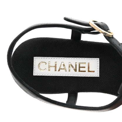 Chanel Lambskin CC Logo Thong Sandals 36 Black 8 of 10