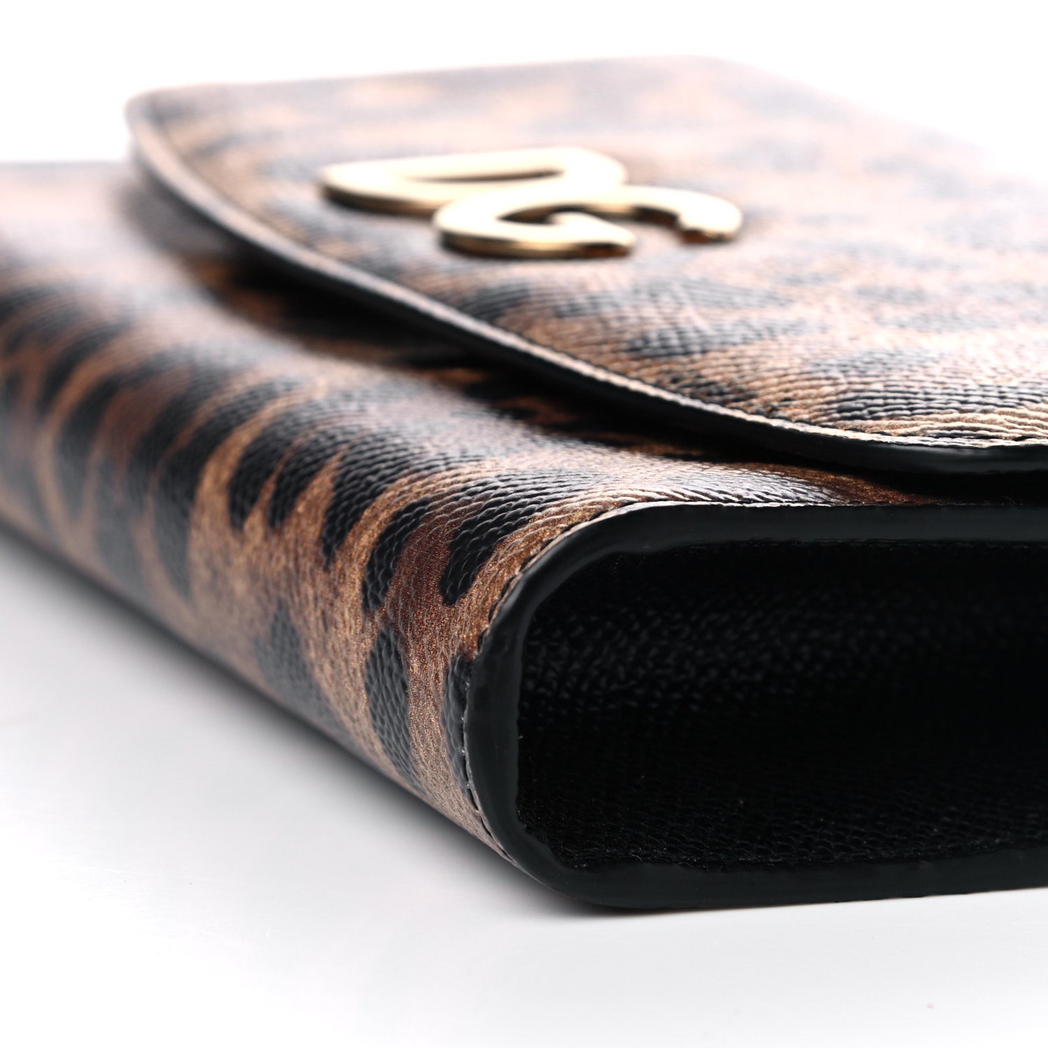 Dolce & Gabbana Dauphine Leopard Print Wallet On Chain Black 9 of 12