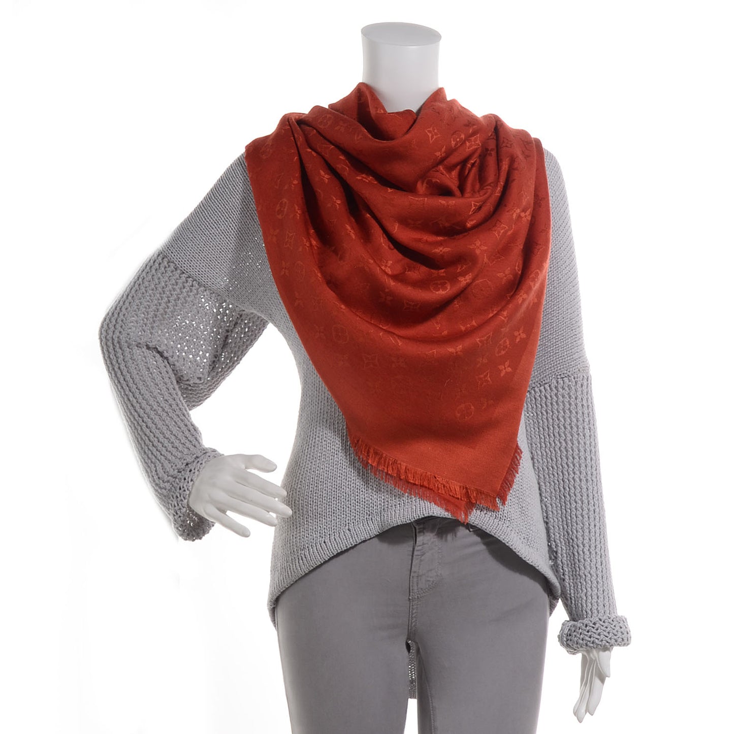 Wool Silk Monogram Shawl Orient