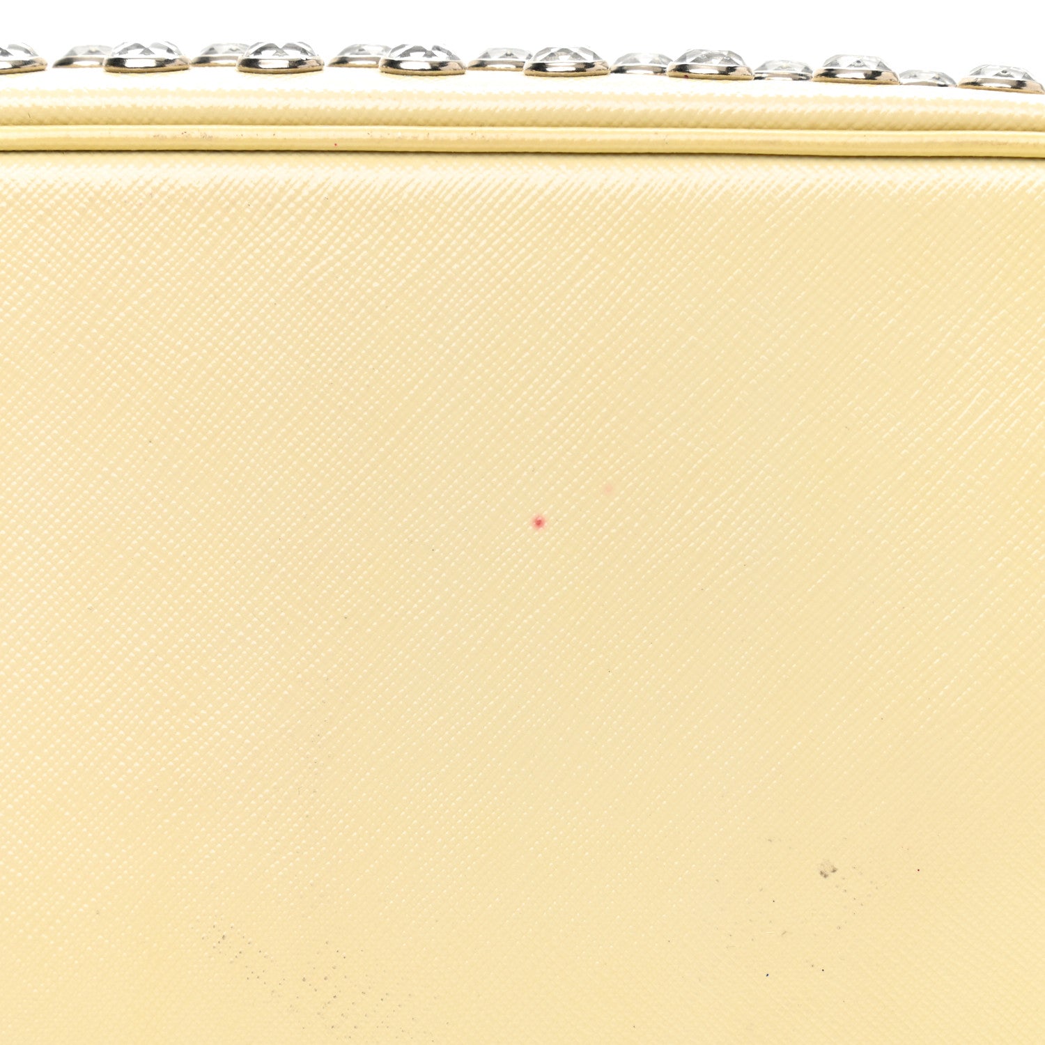 Prada Saffiano Vernice Crystal Studded Tote Talco 8 of 11