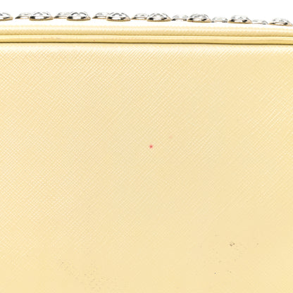 Prada Saffiano Vernice Crystal Studded Tote Talco 8 of 11