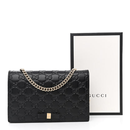 Gucci Guccissima Signature Bowy Chain Wallet Black 12 of 12