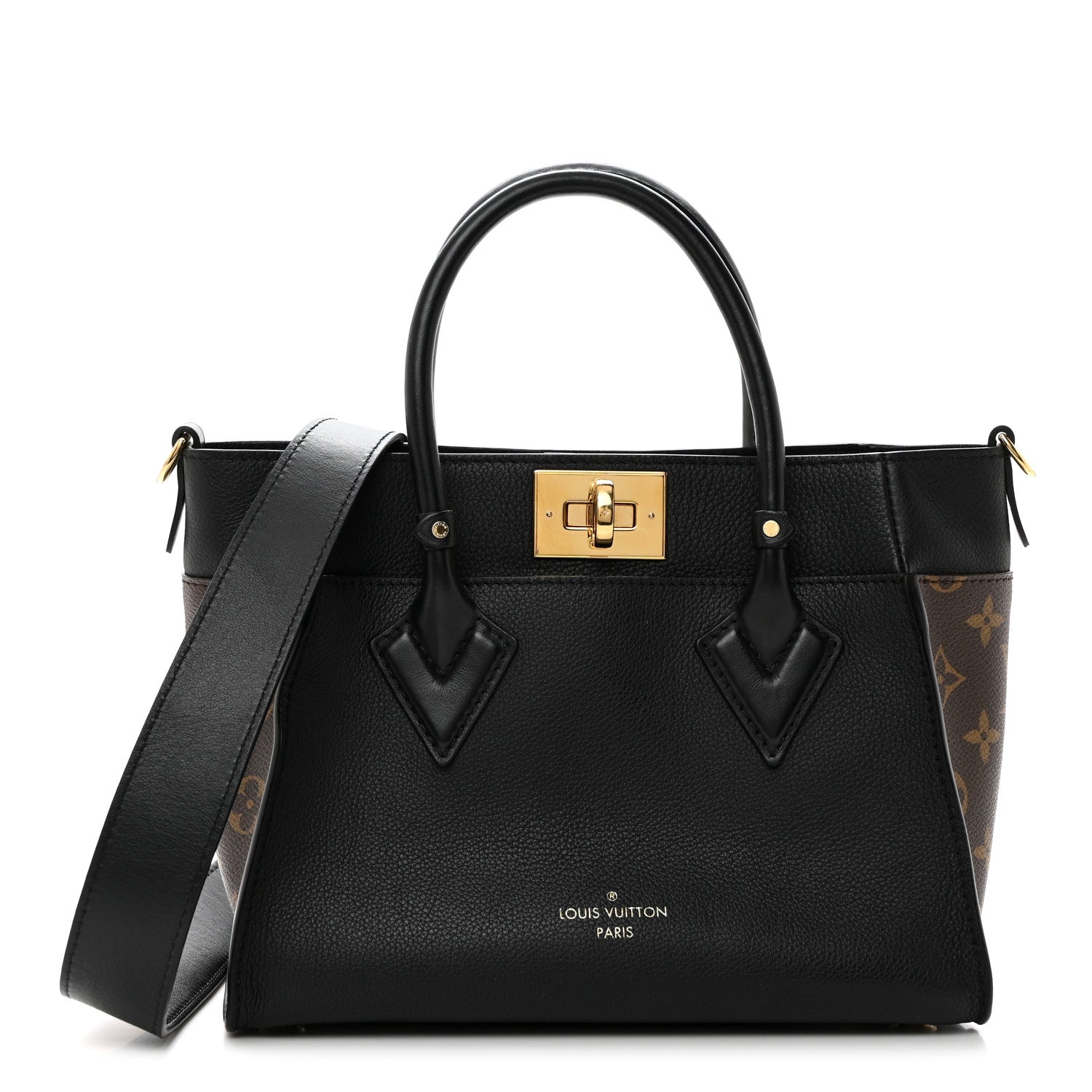 Louis Vuitton Calfskin Monogram On My Side PM Black 1 of 9