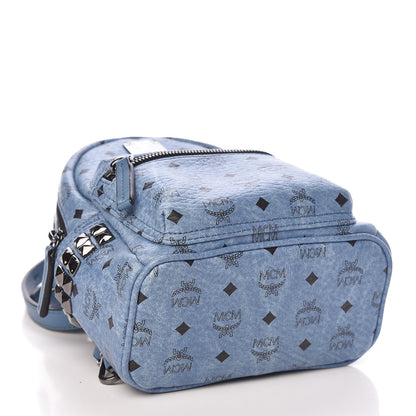 MCM Visetos Side Stud Mini Stark Backpack Blue 4 of 10