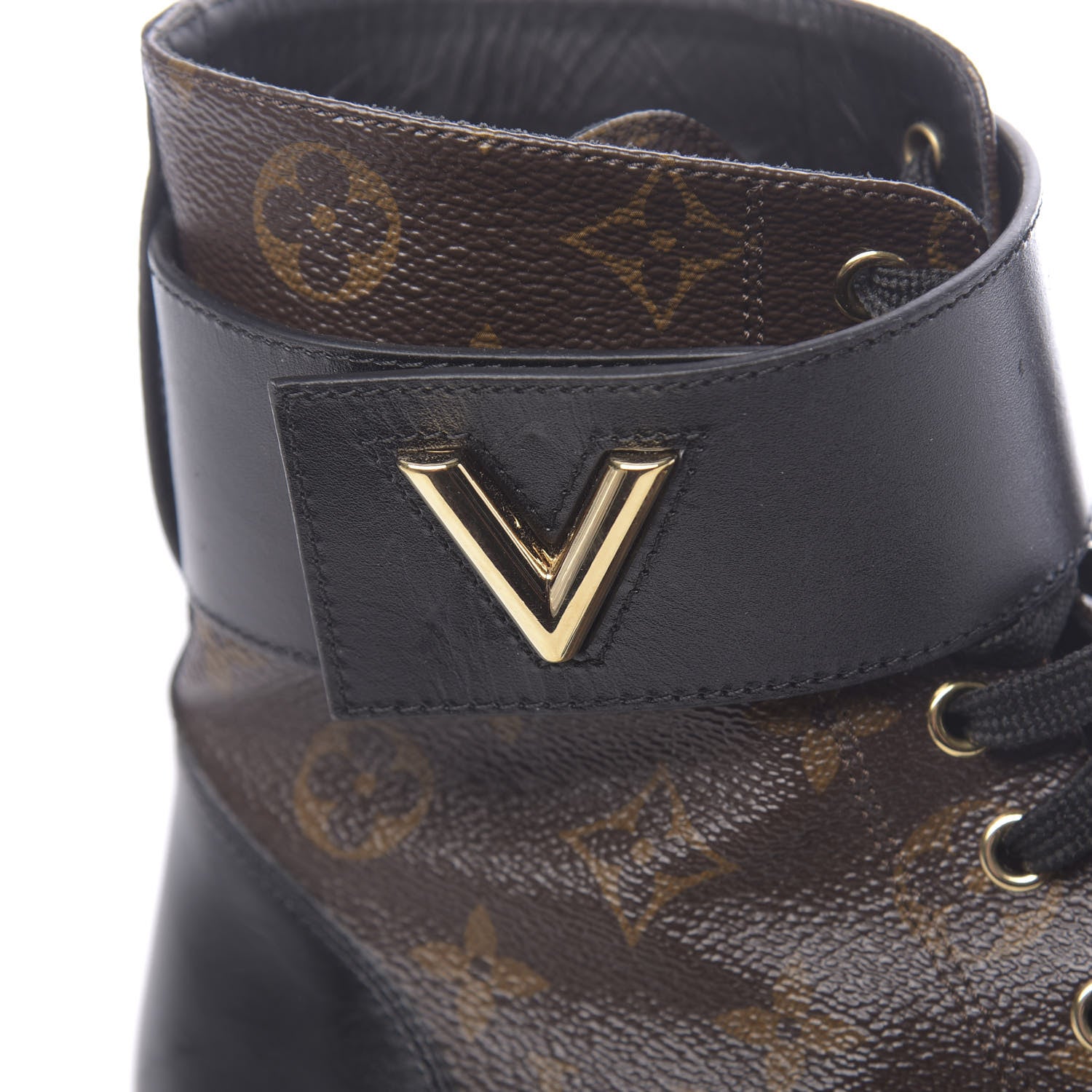 Louis Vuitton Calfskin Monogram Wonderland Flat Ranger Boots 40 Black 8 of 10