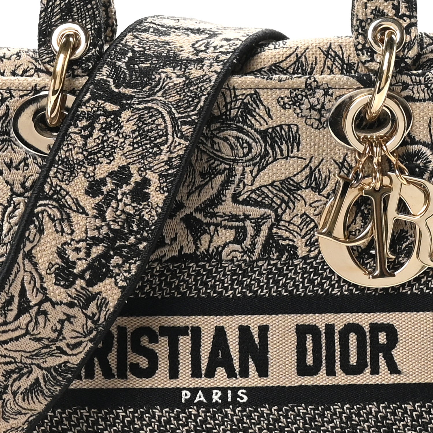 Christian Dior Toile de Jouy Embroidered Medium Lady D-Lite Beige Mullticolor 7 of 10