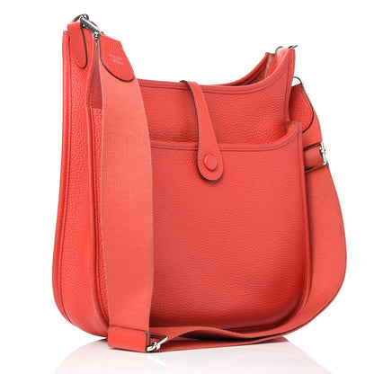 Hermes Taurillon Clemence Evelyne III PM Rouge Pivoine 3 of 9