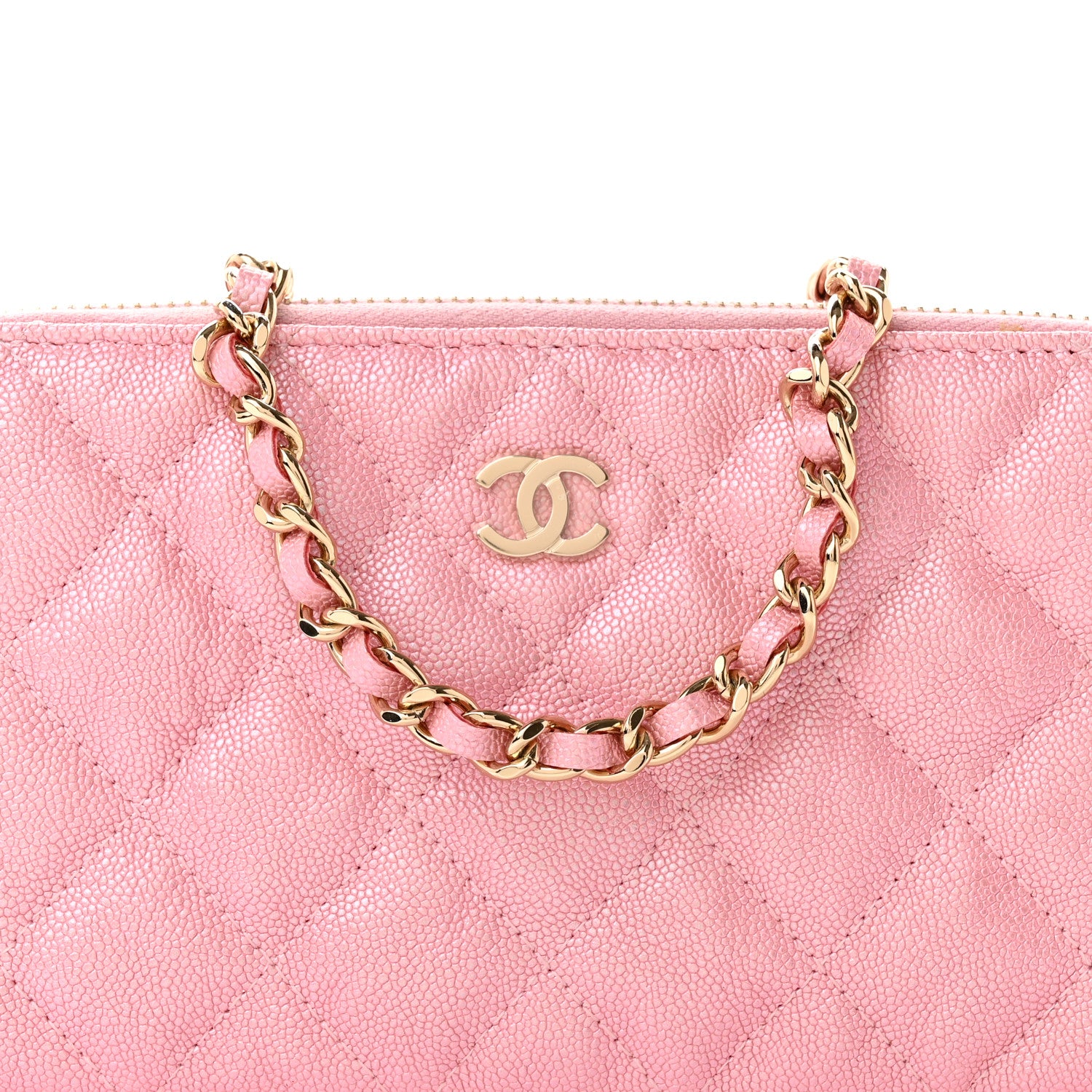Chanel Iridescent Caviar Quilted Small Clutch With Chain Pink 9 of 16