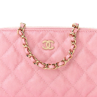Chanel Iridescent Caviar Quilted Small Clutch With Chain Pink 9 of 16