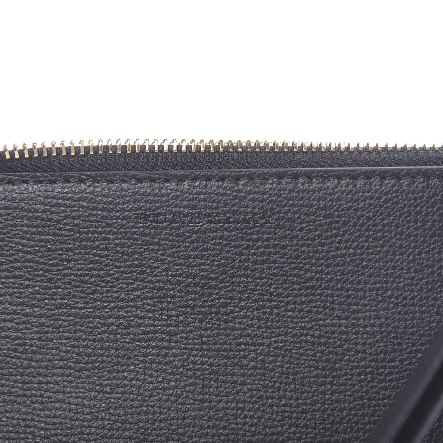Grainy Calfskin Haymarket Check Zip Pouch Black