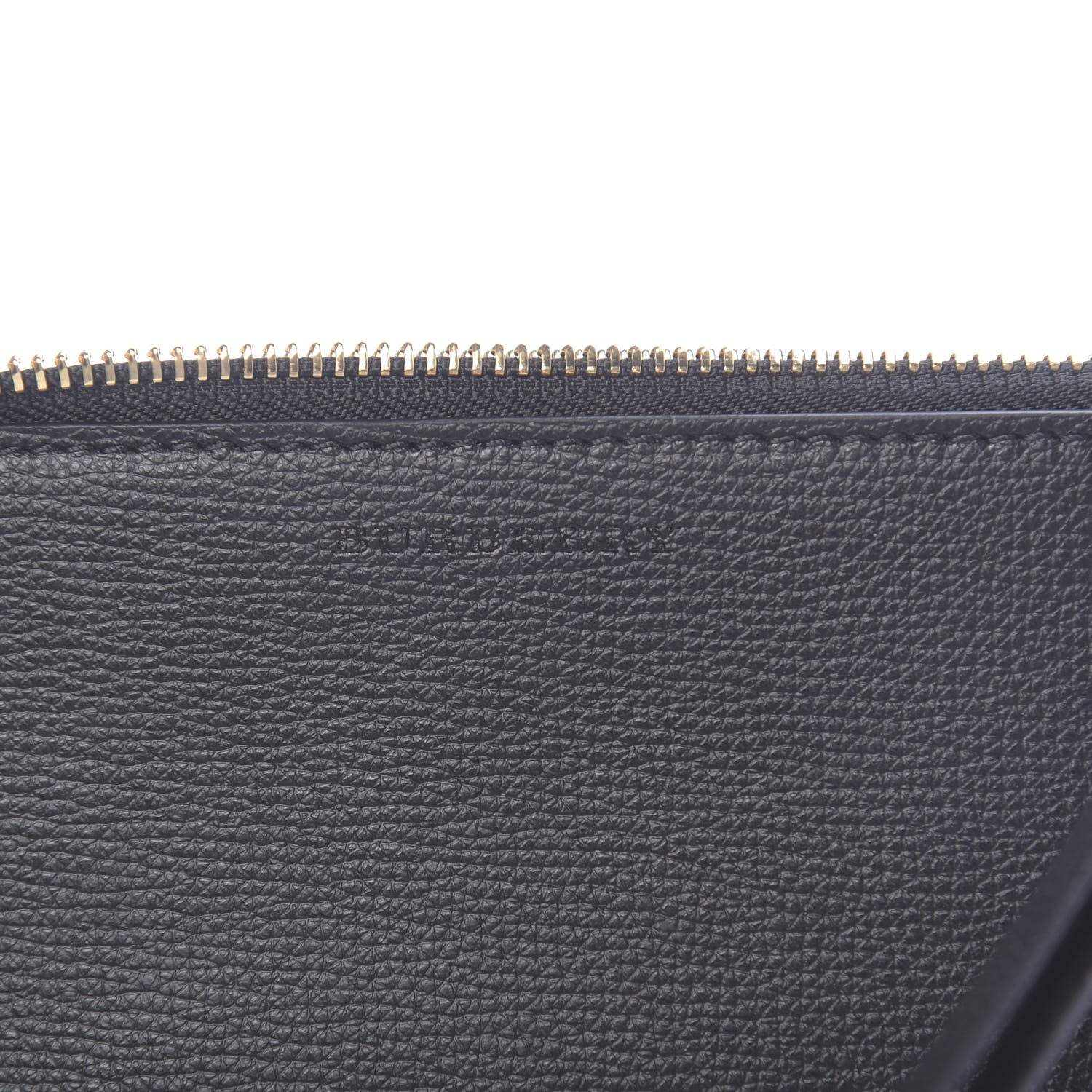 Burberry Grainy Calfskin Haymarket Check Zip Pouch Black 7 of 7