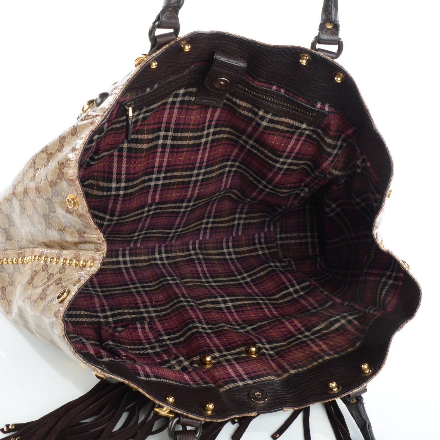 Gucci Crystal Monogram Large Babouska Tote Dark Brown 5 of 10