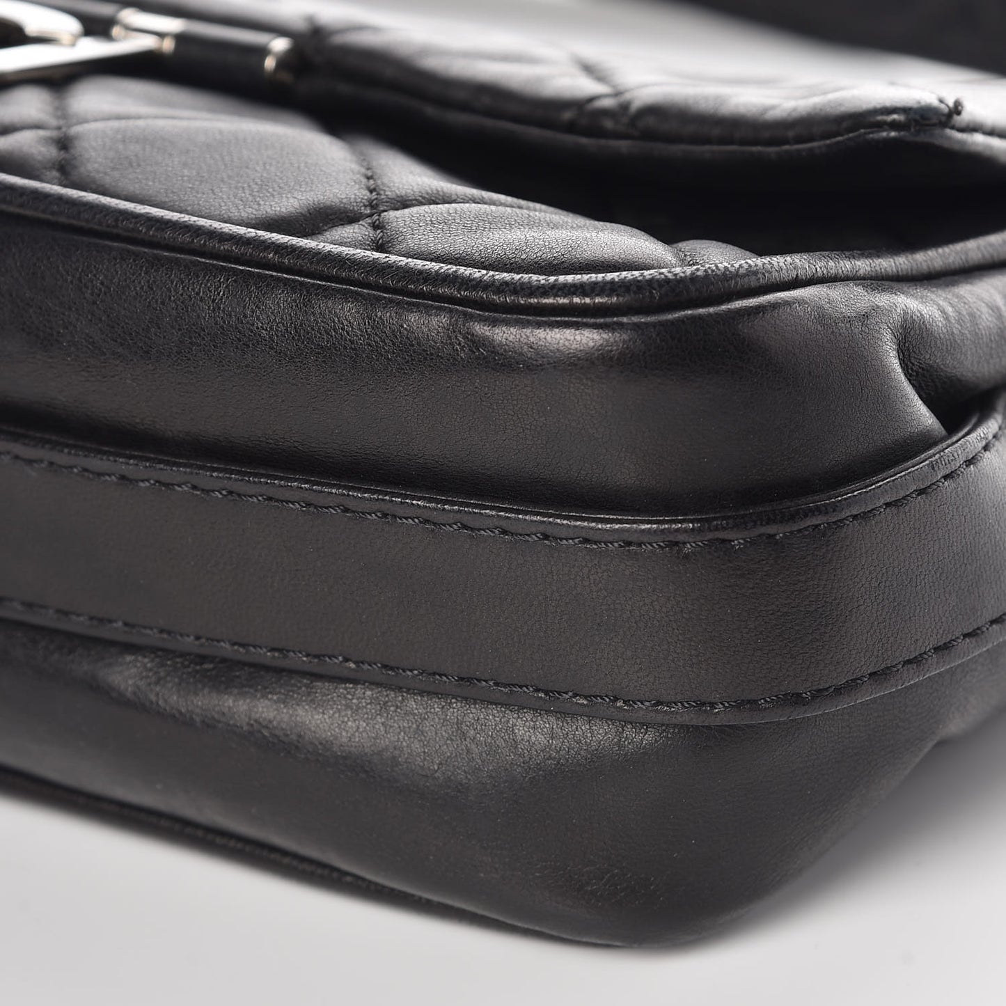 Lambskin Quilted Medium Icons Secret Label Flap Black