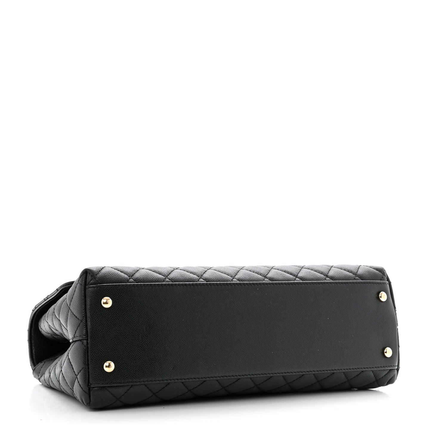 Caviar Quilted Medium Coco Handle Flap Black