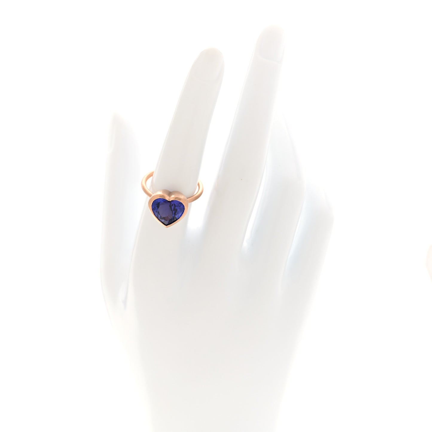 18K Rose Gold Tanzanite One of a Kind Heart Bezel Ring 54 7