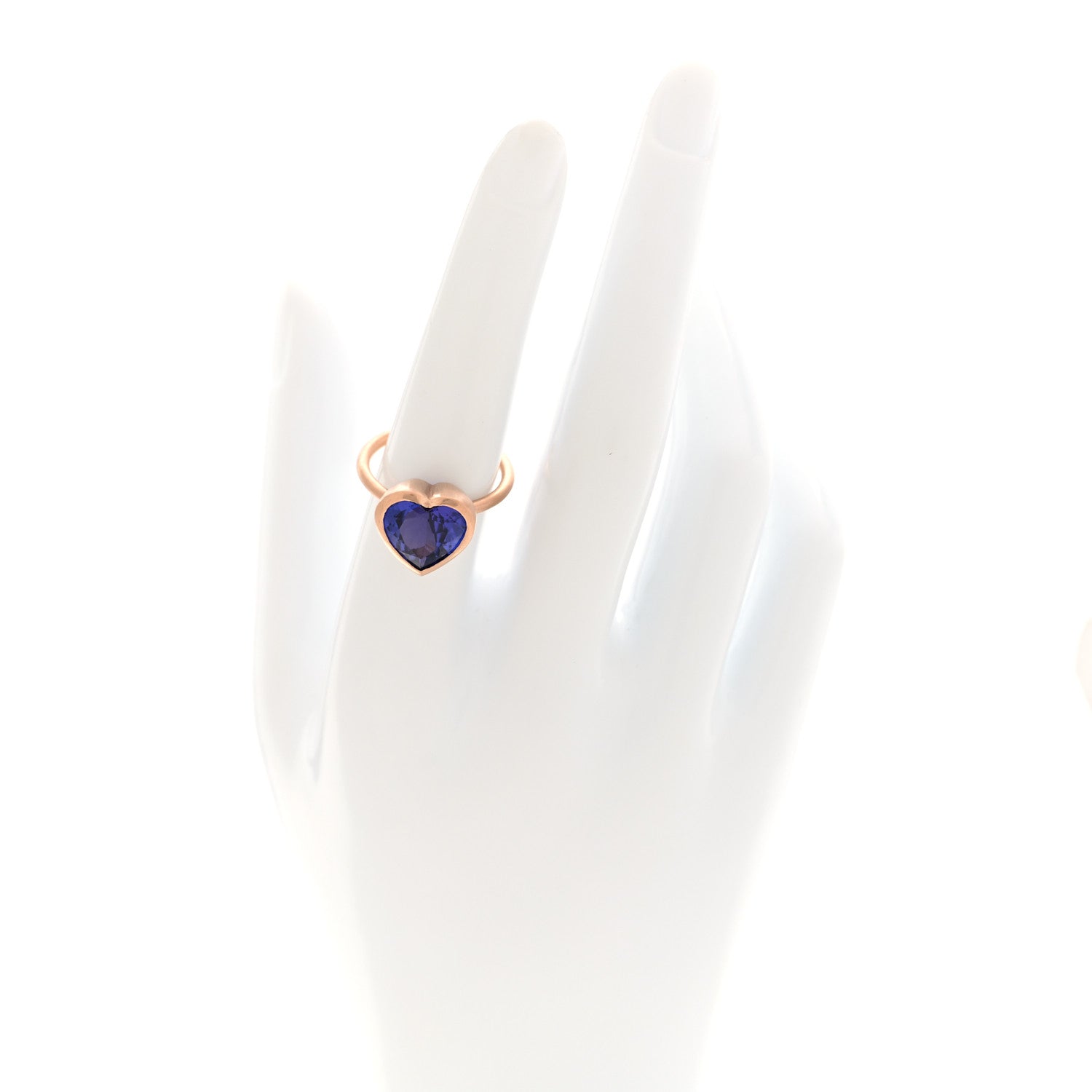 Irene Neuwirth 18K Rose Gold Tanzanite One of a Kind Heart Bezel Ring 54 7 2 of 5