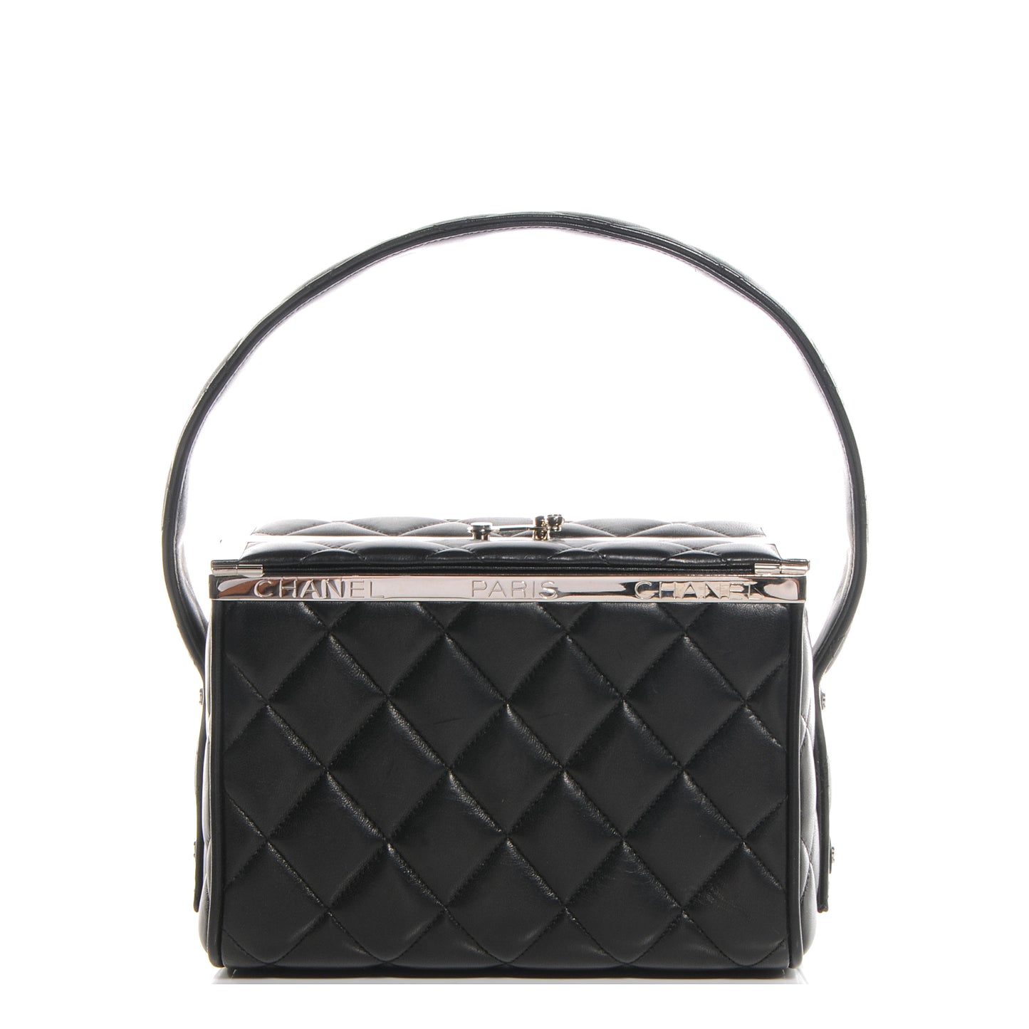 Lambskin Quilted Box Bag Black