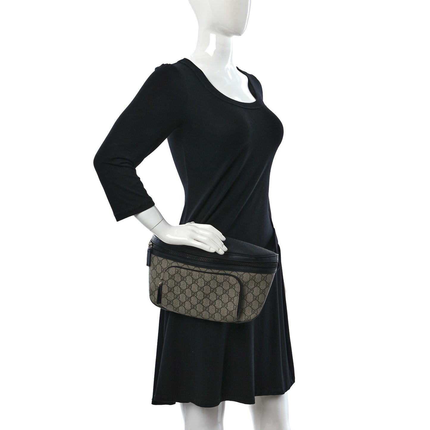 GG Supreme Monogram Belt Bag Black