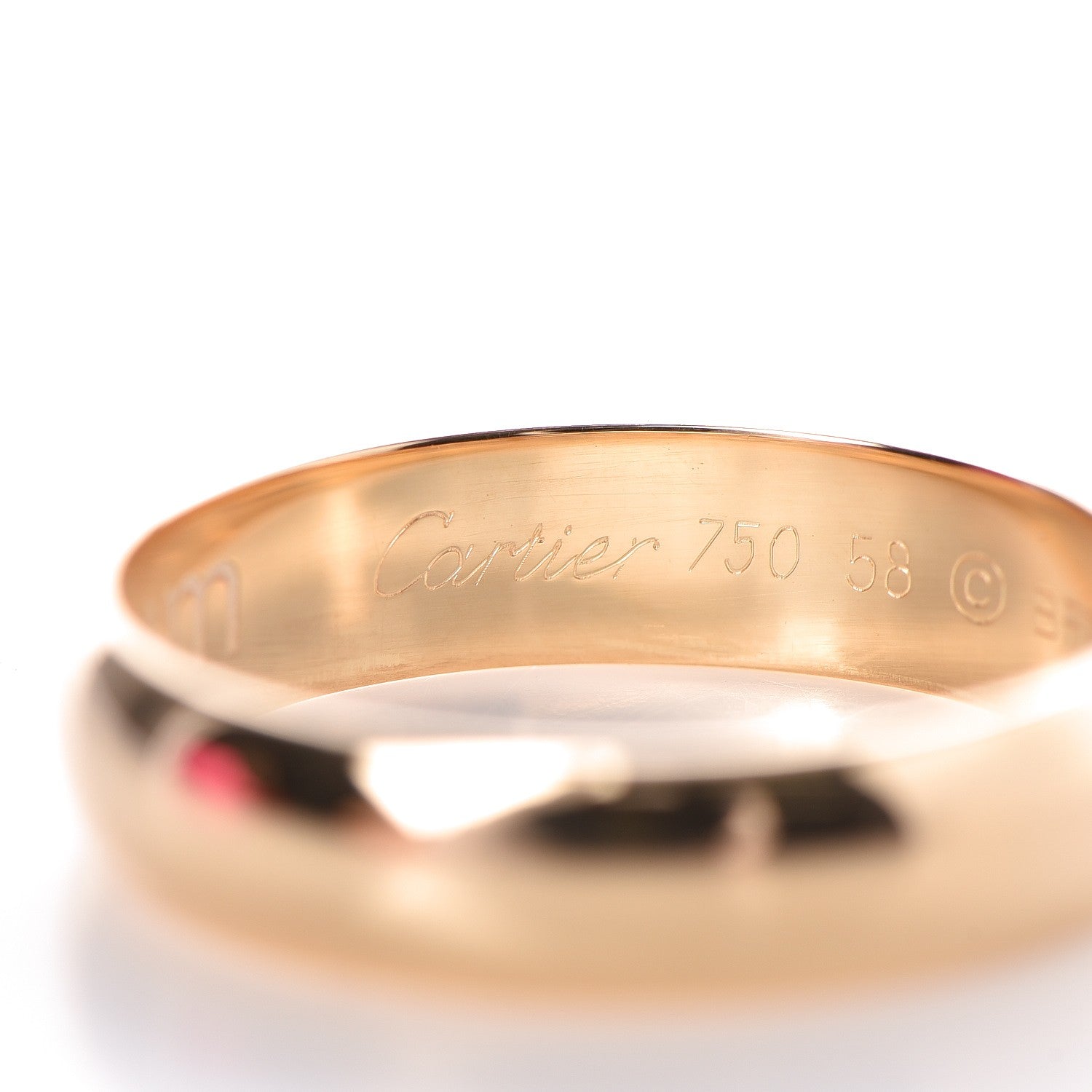 Cartier 18K Yellow Gold 5mm Wedding Band 58 8.5 3 of 10