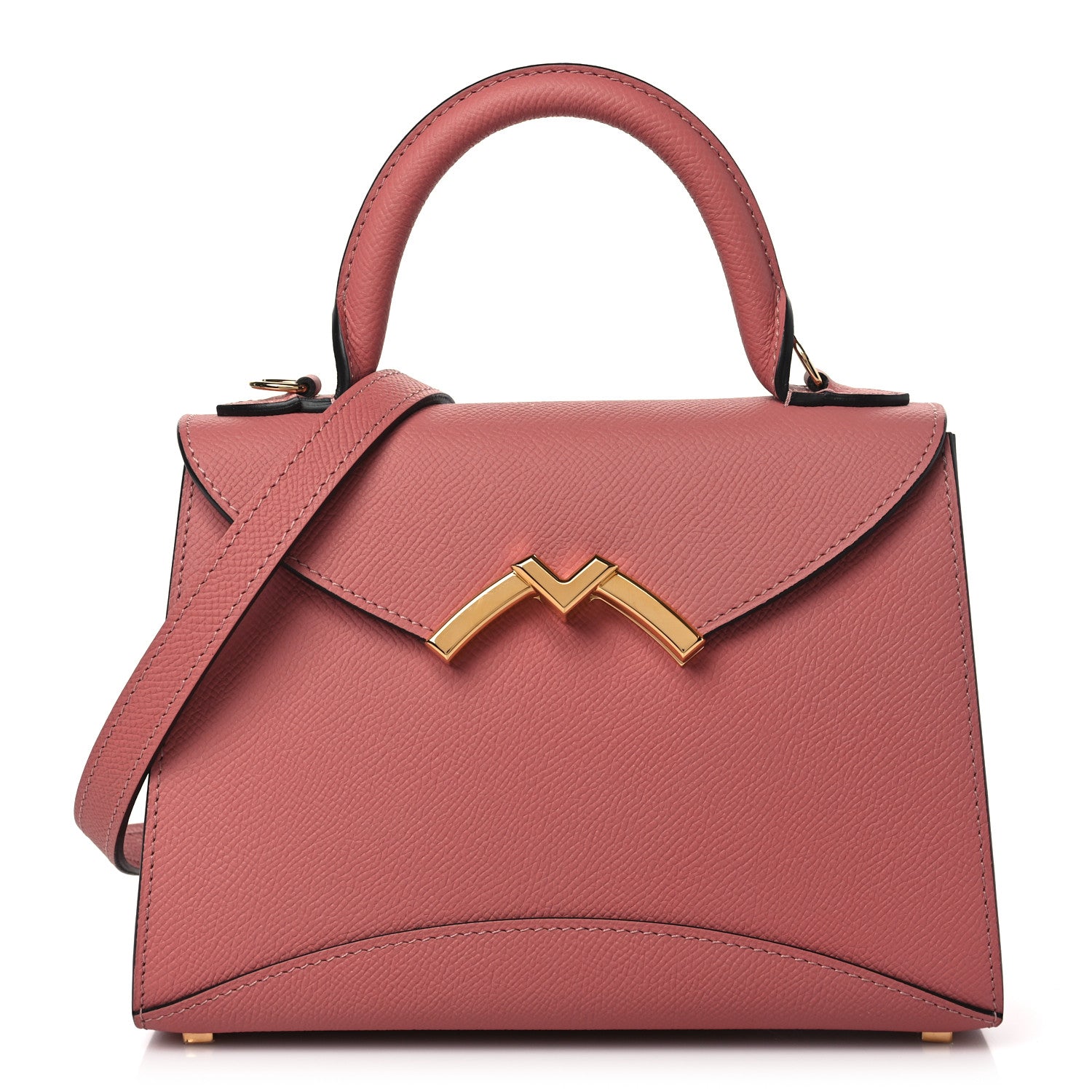 Moynat Carat Calfskin Gabrielle BB Wood Rose 1 of 9