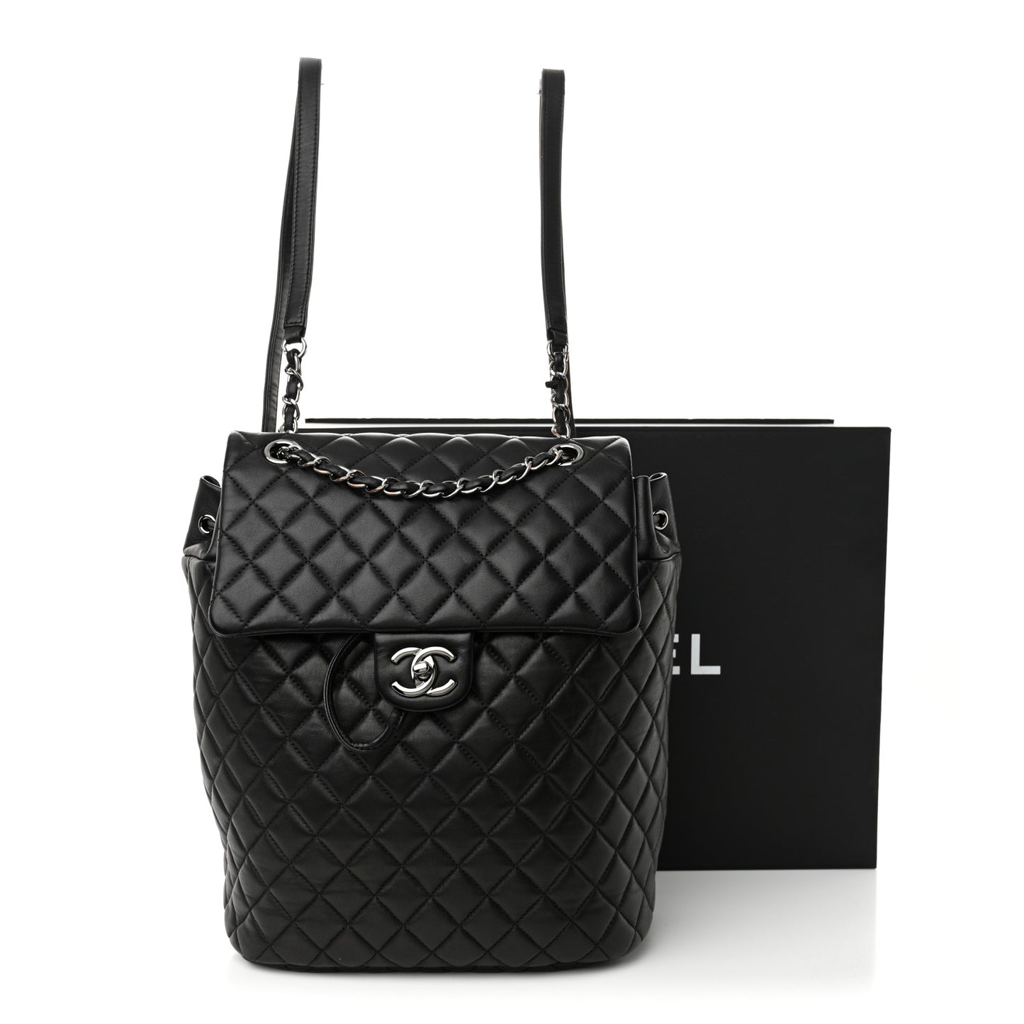 Lambskin Quilted Large Urban Spirit Backpack Black