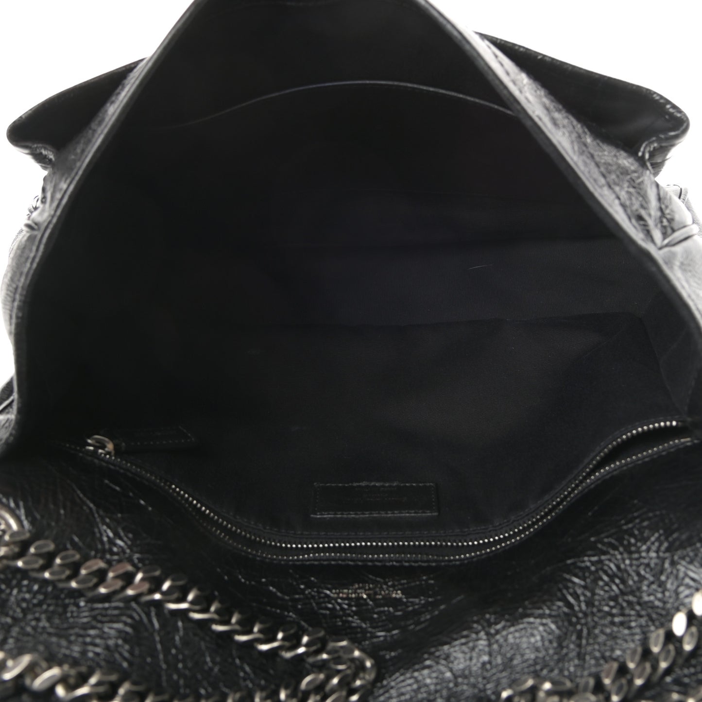Crinkled Calfskin Matelasse Monogram Large Niki Chain Satchel Black